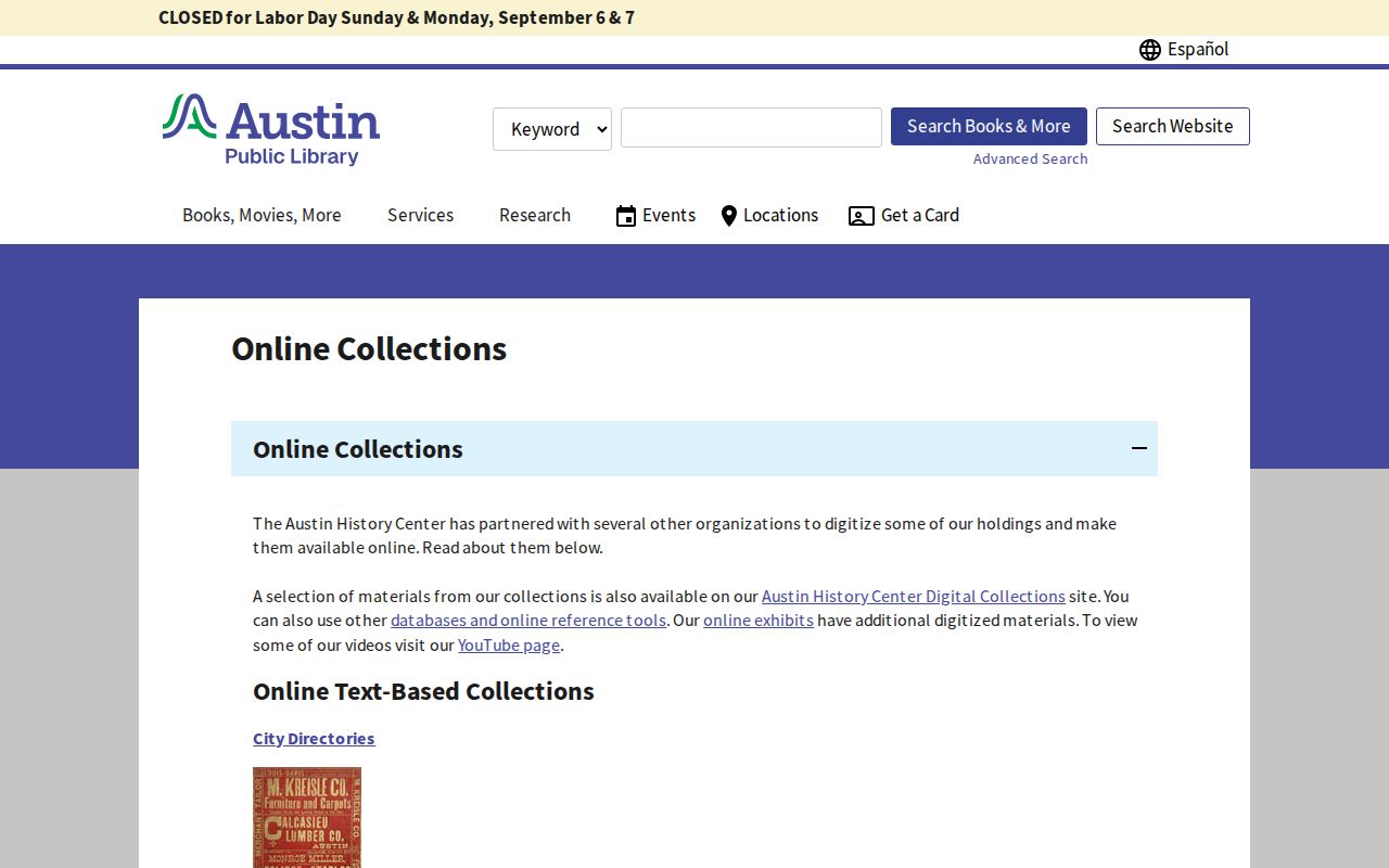 Cedar Park city directory research using regional Austin digitized directories