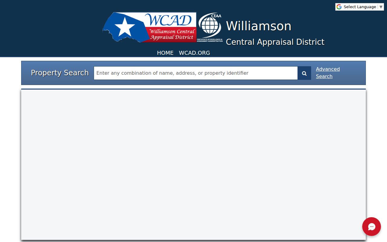 Cedar Park residents directory WCAD property search screen