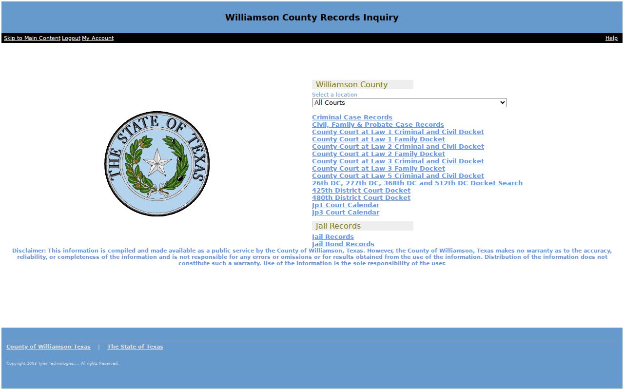 Cedar Park resident custody search through Williamson County jail inquiry
